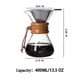 thumbnail image 3 of Cafetera de vertido con filtro de goteo reutilizable de acero inoxidable, jarra de café de vidrio de borosilicato sin plomo con moderno collar de madera para taza, 3 of 6