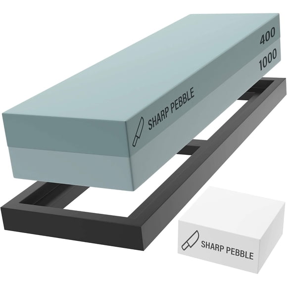 Sharp Pebble Whetstone Knife Sharpening Stone Kit 2 Sided