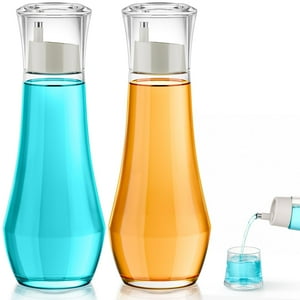 Dispensador De Enjuague Bucal De Vidrio Vitviti 260 Ml Con Vaso Con Tapa, Juego De 2