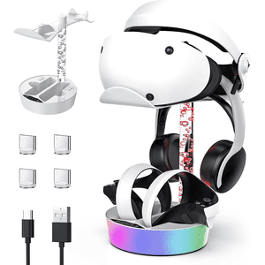 Estación De Carga Aaronmei Psvr2 Con Luz Rgb Y Soporte Para Auriculares Vr2