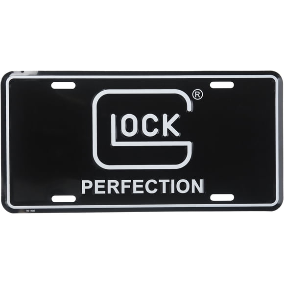 Placa de matrícula GLOCK negra 23 cm x 18 cm