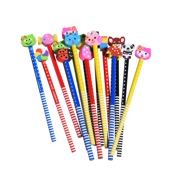 Lápices QDXATIVP 28 piezas con gomas de borrar de fruta y animal