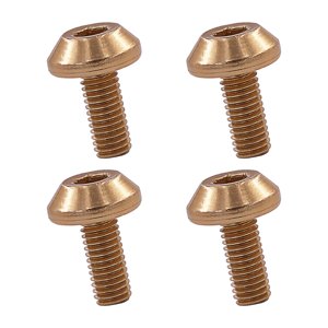 Ioensy - 4X Bicicleta Botella De Agua Jaula Perno Tornillo Bicicleta Jaula Perno Montaña Ciclismo M5X12Mm Oro