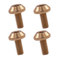 Ioensy - 4X Bicicleta Botella De Agua Jaula Perno Tornillo Bicicleta Jaula Perno Montaña Ciclismo M5X12Mm Oro