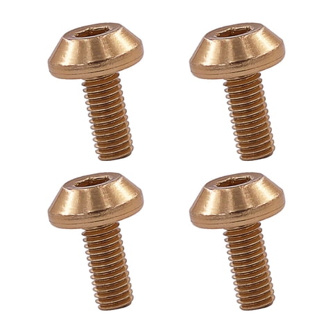 Ioensy - 4X Bicicleta Botella De Agua Jaula Perno Tornillo Bicicleta Jaula Perno Montaña Ciclismo M5X12Mm Oro