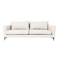 Induhome - Sofa Elena 2 Cuerpos Felpa Crema