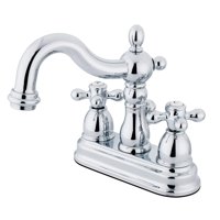 Grifo Para Lavabo Kingston Brass Heritage, Juego Central De 4 Pulgadas, Cromado