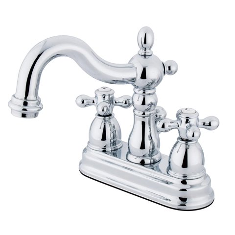 Grifo Para Lavabo Kingston Brass Heritage, Juego Central De 4 Pulgadas, Cromado