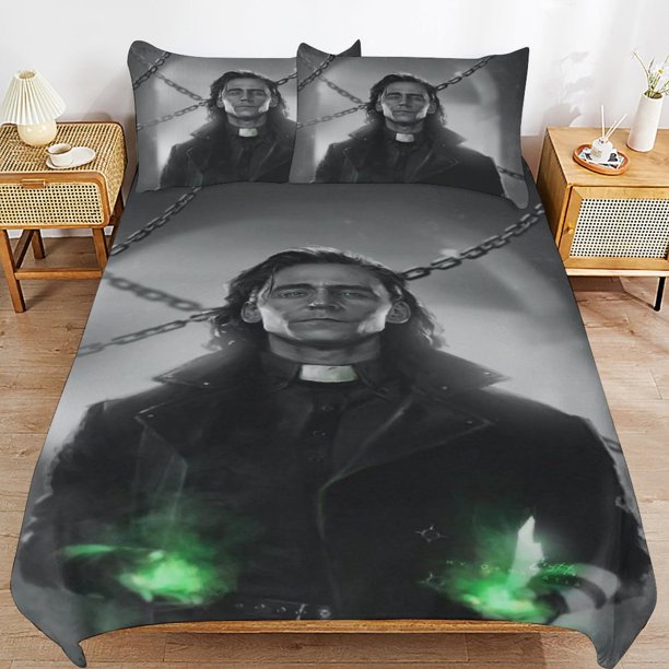 Loki Bedding Sets Ultra Soft Skin-Friendly Duvet Cover 3 Piece, Cute Comforter Cover Bed Set for Boys Girls Kids
