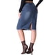 thumbnail image 3 of Faldas de Jean para Mujer INSPIRE CHIC Vuelta a la Escuela Dobladillo Sin Rematar de Talle Alto con Bolsillos Falda Vaquera de Largo Medio Azul Oscuro M, 3 of 6
