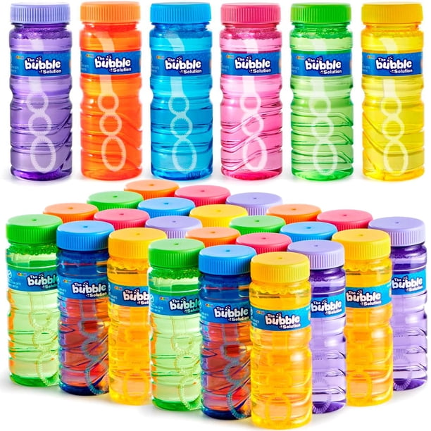 Botellas de burbujas JOYIN, 24 unidades, con varita, para niños, juguete de verano de 120 ml