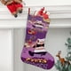 thumbnail image 2 of Torre de Pizza Tema: Calcetines de Navidad, fino lino blanco para colgar en escaleras y chimenea, decoración navideña para el hogar, regalo de Navidad. 45cm × 32cm, 2 of 5
