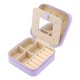 thumbnail image 3 of REGALWOVEN Mini Caja de Viaje para Joyas con Espejo para Mujeres, Organizador de Joyas Portátil Estuche de Almacenamiento y Exhibición para Aretes Anillos Púrpura, 3 of 7