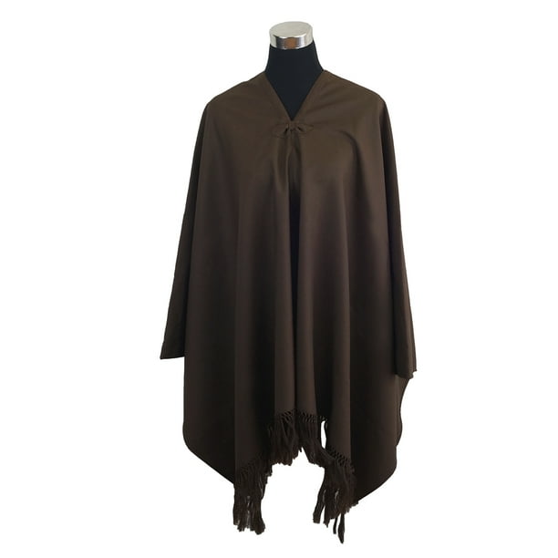 Manta Fina Unisex Lana Poliéster - Largo - Café