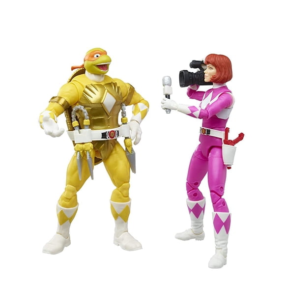 Figura de acción Hasbro Power Rangers TMNT de 6 pulgadas, paquete de 2