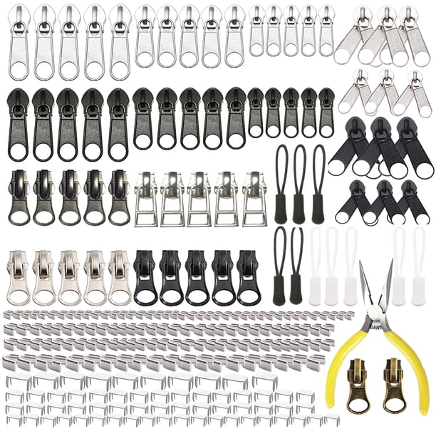 Kit de reparación de cremalleras JOSDIOX de 255 piezas con alicates para chaquetas y bolsos