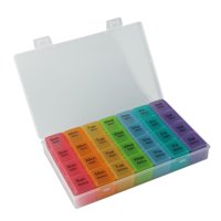 Ioensy - Pastillero Portátil De 7 Días, Caja Organizadora Para Pastillas, Vitaminas Coloridas