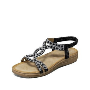 Sandalia Plana Casuales Pedrería Mujer Weide Js76