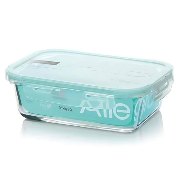 Contenedor Alimentos Hermetico Rectangular 420mL Vidrio Allegra