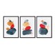 thumbnail image 1 of Set de Cuadros Abstracto Piedras Colores con Marco Negro 50x70 Cm, 1 of 1