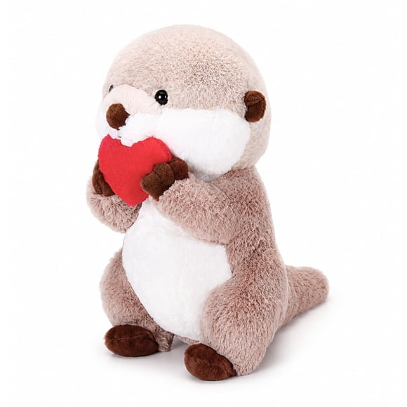 Animal de peluche Nutria Riuhot 40 cm con corazón rojo