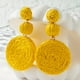 thumbnail image 1 of Elegant & Creative Vacation Style Raffia Braided Round Dangle Earrings - Perfect Gift for Women & Girls!, 1 of 5