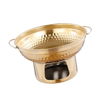 Magideal - Olla Caliente Con Alcohol Para Cocinar En Casa, Calentador De Alimentos Para Catering, Miniolla Para Acampar , Oro, 21.2 X 12.7 Cm 212 X 127 Cm