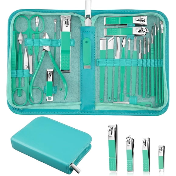 Set de Manicure MINKINH de 26 Piezas Portátil con Cortaúñas