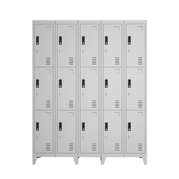 Lockers Metálicos: 5 Cuerpos y 15 Puertas