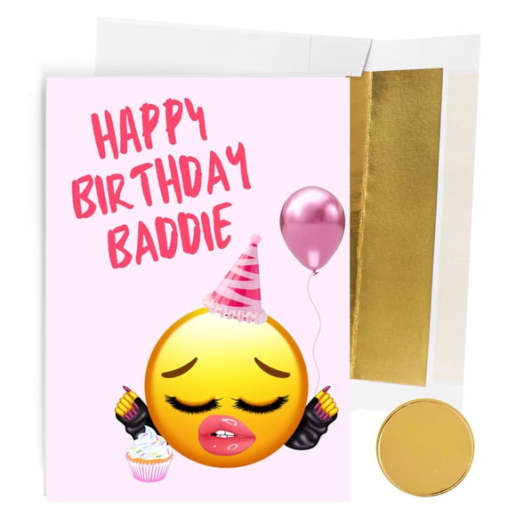 Tarjeta de cumpleaños GIFTING GIGGLES Baddie Meme 13 × 7 pulgadas