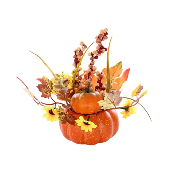 Calabaza Artificial Con Flores, Calabazas De Espuma Falsas Para Escritorio, Oficina, Hogar, Estilo D
