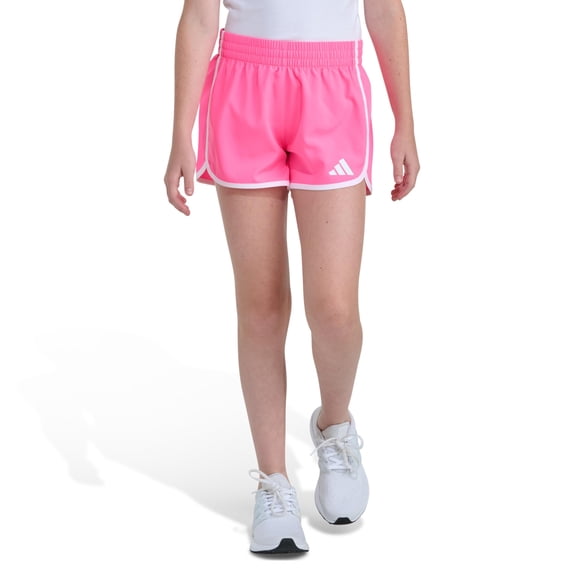 Shorts adidas World Cup Pacer para niña con cintura elástica rosa talla S