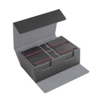 Bothyi - Estuche Para Baraja De Cartas Con Tapa, Cajas Deportivas Para Tarjetas Deportivas, Álbum De Cartas De Hockey, Interior Gris Y Rojo