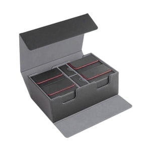 Bothyi - Estuche Para Baraja De Cartas Con Tapa, Cajas Deportivas Para Tarjetas Deportivas, Álbum De Cartas De Hockey, Interior Gris Y Rojo