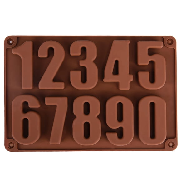 Molde de Silicona para Números 0‑9 Wocuz (Chocolate)