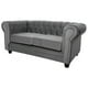 thumbnail image 2 of Sofá Chesterfield 2C Felpa Gris, 2 of 2