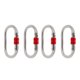 thumbnail image 1 of 4Pcs 25KN Screwgate Locking Rock Climbing Espeleología Mosquetón Rojo Plata / Rojo, 1 of 5