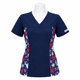 thumbnail image 1 of Delantal Mujer tela elasticada C/aplic. estampada al costado. Azul Marino - Art. LQ-6, 1 of 3