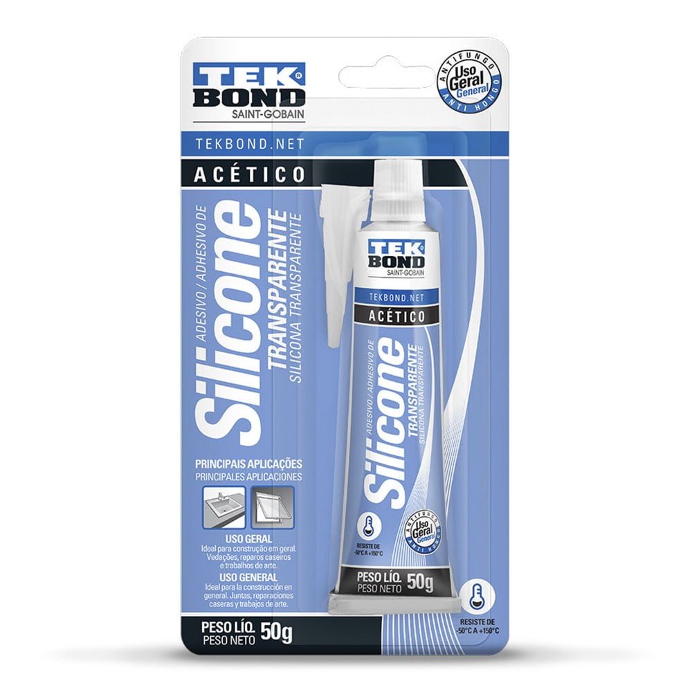 Silicona Acetica 50grs. Transparente - Tekbond