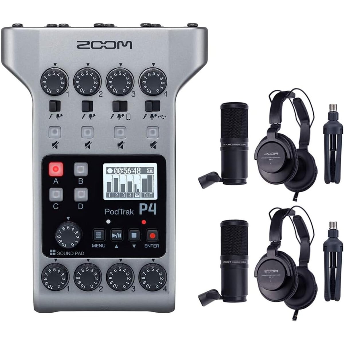 Grabadora Podcast Zoom Podtrak P4 Pack 4 Entradas Xlr