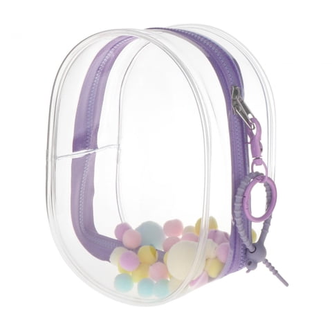 Magideal - Bolsa De Almacenamiento Para Muñecas Pequeña, Bolsa Transparente Para Exhibición De Figuras, Bolsa Pequeña Para Muñecas, Vitrina Portátil A Prueba De Mediano Grande Violeta