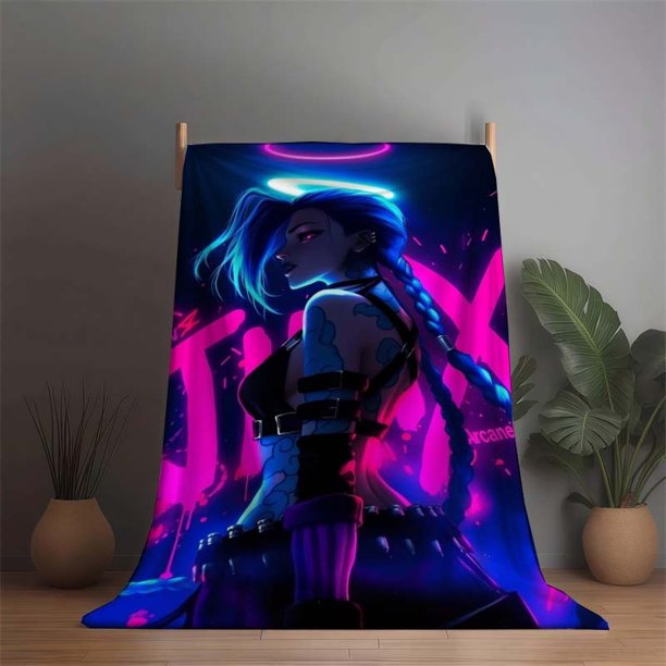 Jinx Neon Themed Bedding Set Duvet Cover and Pillowcase Set Soft and Comfortable for All Seasons