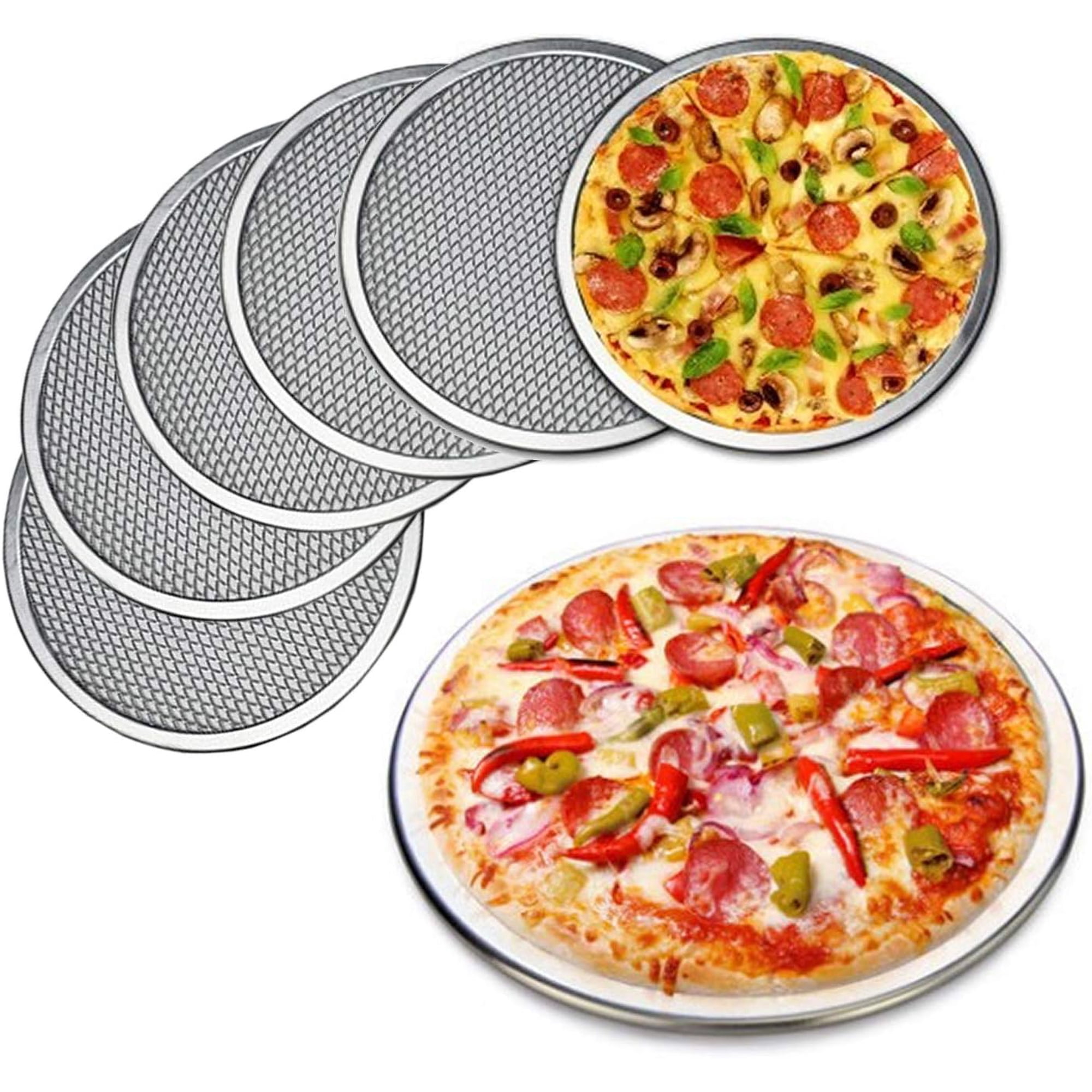 Genérica - 5 Paquetes De Sartén De Aluminio Para Pizza Con Agujeros, Pantalla De Hornear/pizza De 38cm De Grado Comercial Para Sartén De Pizza Para Horno, Bandeja Para Pizza Para Restaurante En Casa