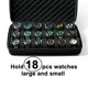 thumbnail image 3 of Estuche de relojes AUKURA de 18 compartimentos, organizador de viaje con carcasa rígida, 3 of 4