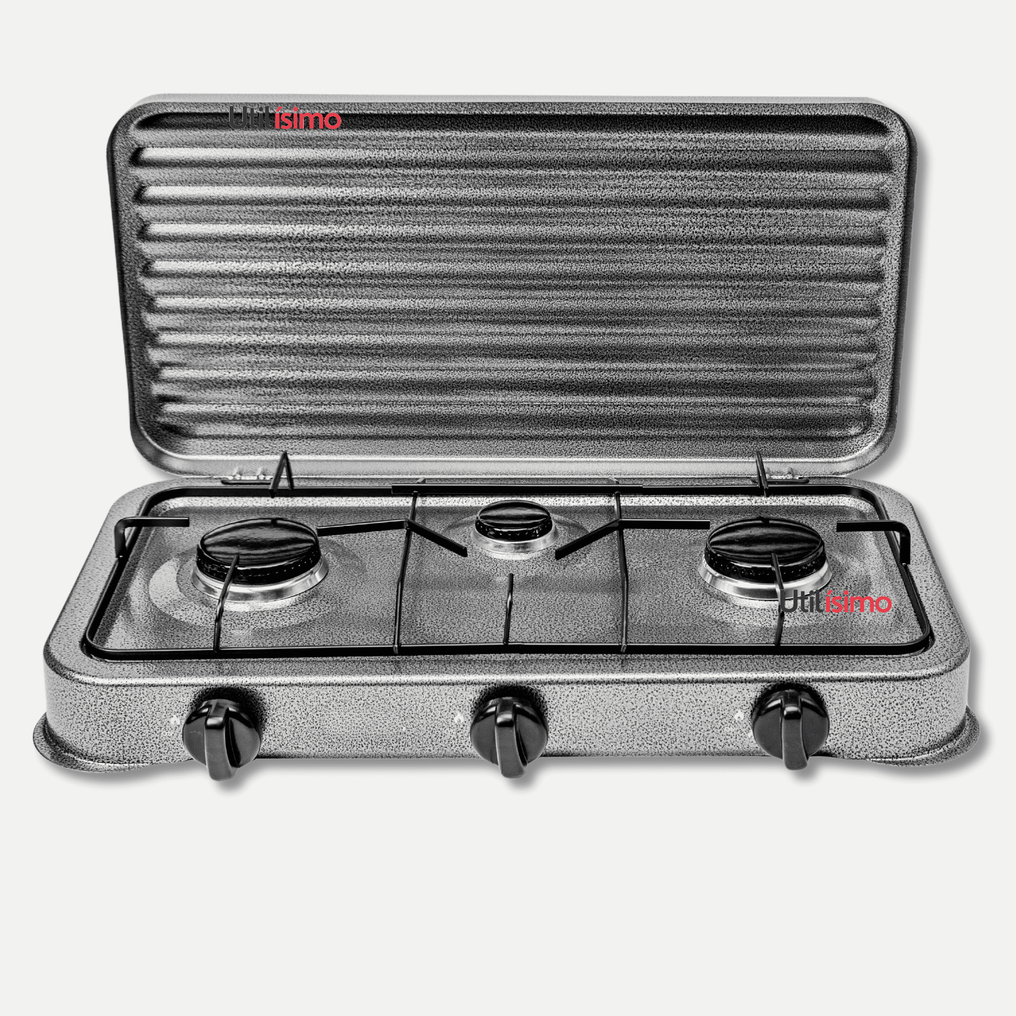 Line - Cocina Encimera A Gas Licuado 3 Platos Cocinilla Gris