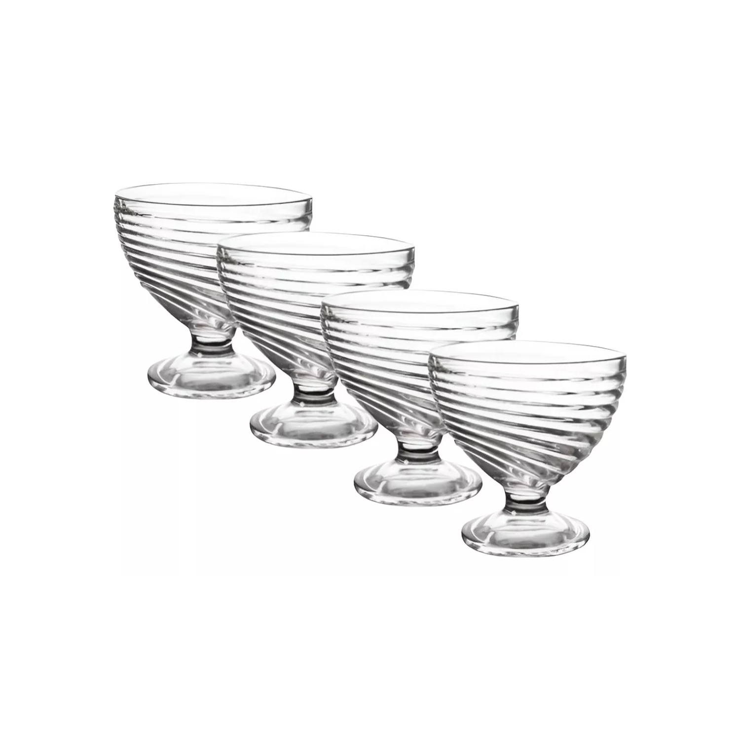 Importclick - Set 4 Copas Elegante Helados Postres Vidrio 300 Ml