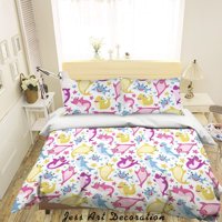 Milsleep - 3D Dibujado A Mano Color Tiburón Funda De Edredón Set Ropa De Cama Funda Nórdica Fundas De Almohada