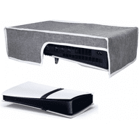 Genérico - Funda Protectora Anti-Polvo Para Ps5 Pro, Funda Protectora Anti-Polvo De Modo Horizontal Para Ps5 Pro Disc & Digital Console, Tela Oxford Antiarañazos Impermeable Fácil Acceso Al Puerto Del Cable-Gris