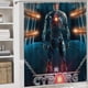 thumbnail image 5 of Cyborg-theme 4-Piece Shower Curtain Set with Rugs, Waterproof Bathroom Decor Set Includes Bath Mat, U-Shaped Rug, Toilet Lid Cover and Curtain with Hooks, 5 of 6