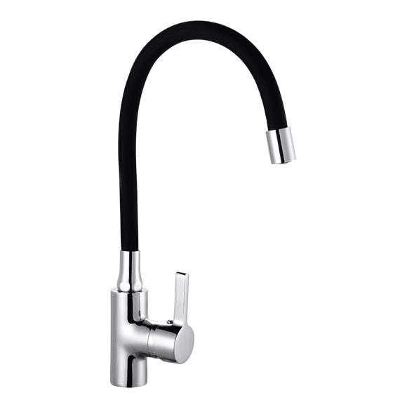Llave Monomando Negra Flexible Lavaplato